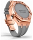 Casioak Mod Kit Fits Casio G-Shock GA-2100 GA-2110 GAB2100 Watch Iced Out Rose Gold Crystal Bezel Metal Case - Gray Strap