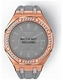Casioak Mod Kit Fits Casio G-Shock GA-2100 GA-2110 GAB2100 Watch Iced Out Rose Gold Crystal Bezel Metal Case - Gray Strap