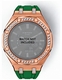 Casioak Mod Kit Fits Casio G-Shock GA-2100 GA-2110 GAB2100 Watch Iced Out Rose Gold Crystal Bezel Metal Case - Green Strap