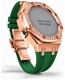 Casioak Mod Kit Fits Casio G-Shock GA-2100 GA-2110 GAB2100 Watch Iced Out Rose Gold Crystal Bezel Metal Case - Green Strap