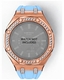 Casioak Mod Kit Fits Casio G-Shock GA-2100 GA-2110 GAB2100 Watch Iced Out Rose Gold Crystal Bezel Metal Case - Light Blue Strap
