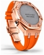 Casioak Mod Kit Fits Casio G-Shock GA-2100 GA-2110 GAB2100 Watch Iced Out Rose Gold Crystal Bezel Metal Case - Orange Strap