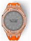 Casioak Mod Kit Fits Casio G-Shock GA-2100 GA-2110 GAB2100 Watch Iced Out Rose Gold Crystal Bezel Metal Case - Orange Strap