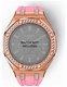 Casioak Mod Kit Fits Casio G-Shock GA-2100 GA-2110 GAB2100 Watch Iced Out Rose Gold Crystal Bezel Metal Case - Pink Strap