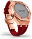 Casioak Mod Kit Fits Casio G-Shock GA-2100 GA-2110 GAB2100 Watch Iced Out Rose Gold Crystal Bezel Metal Case - Red Strap