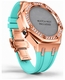 Casioak Mod Kit Fits Casio G-Shock GA-2100 GA-2110 GAB2100 Watch Iced Out Rose Gold Crystal Bezel Metal Case - Tiffany Blue Strap