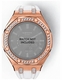 Casioak Mod Kit Fits Casio G-Shock GA-2100 GA-2110 GAB2100 Watch Iced Out Rose Gold Crystal Bezel Metal Case - White Strap