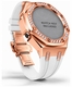 Casioak Mod Kit Fits Casio G-Shock GA-2100 GA-2110 GAB2100 Watch Iced Out Rose Gold Crystal Bezel Metal Case - White Strap