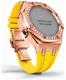 Casioak Mod Kit Fits Casio G-Shock GA-2100 GA-2110 GAB2100 Watch Iced Out Rose Gold Crystal Bezel Metal Case - Yellow Strap