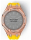 Casioak Mod Kit Fits Casio G-Shock GA-2100 GA-2110 GAB2100 Watch Iced Out Rose Gold Crystal Bezel Metal Case - Yellow Strap