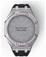 Casioak Mod Kit Fits Casio G-Shock GA-2100 GA-2110 GAB2100 Watch Iced Out Silver Crystal Bezel Metal Case - Black Strap