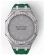 Casioak Mod Kit Fits Casio G-Shock GA-2100 GA-2110 GAB2100 Watch Iced Out Silver Crystal Bezel Metal Case - Green Strap