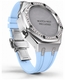 Casioak Mod Kit Fits Casio G-Shock GA-2100 GA-2110 GAB2100 Watch Iced Out Silver Crystal Bezel Metal Case - Light Blue Strap