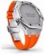 Casioak Mod Kit Fits Casio G-Shock GA-2100 GA-2110 GAB2100 Watch Iced Out Silver Crystal Bezel Metal Case - Orange Strap