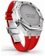 Casioak Mod Kit Fits Casio G-Shock GA-2100 GA-2110 GAB2100 Watch Iced Out Silver Crystal Bezel Metal Case - Red Strap