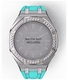 Casioak Mod Kit Fits Casio G-Shock GA-2100 GA-2110 GAB2100 Watch Iced Out Silver Crystal Bezel Metal Case - Tiffany Blue Strap