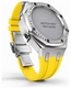 Casioak Mod Kit Fits Casio G-Shock GA-2100 GA-2110 GAB2100 Watch Iced Out Silver Crystal Bezel Metal Case - Yellow Strap