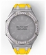 Casioak Mod Kit Fits Casio G-Shock GA-2100 GA-2110 GAB2100 Watch Iced Out Silver Crystal Bezel Metal Case - Yellow Strap