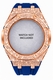 Casioak Mod Kit Fits Casio G-Shock GA-2100 GA-2110 GAB2100 Watch Rose Gold Frosted Metal Case - Blue Strap