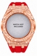 Casioak Mod Kit Fits Casio G-Shock GA-2100 GA-2110 GAB2100 Watch Rose Gold Frosted Metal Case - Red Strap