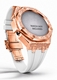 Casioak Mod Kit Fits Casio G-Shock GA-2100 GA-2110 GAB2100 Watch Rose Gold Frosted Metal Case - White Strap