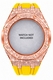 Casioak Mod Kit Fits Casio G-Shock GA-2100 GA-2110 GAB2100 Watch Rose Gold Frosted Metal Case - Yellow Strap