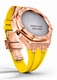 Casioak Mod Kit Fits Casio G-Shock GA-2100 GA-2110 GAB2100 Watch Rose Gold Frosted Metal Case - Yellow Strap