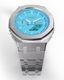 Casioak Mod Metal Watch Casio G-Shock GA-2100-2A2 Tiffany Blue Dial All Steel Case Band GA2100