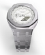 Casioak Mod Metal Watch Casio G-Shock GA-2100-7A7 White Dial All Steel Case Band GA2100