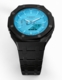Casioak Mod Watch Casio G-Shock GA-2100-2A2 Tiffany Blue Dial Black All Metal Steel Modded GA2100