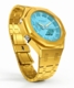 Casioak Mod Watch Casio G-Shock GA-2100-2A2 Tiffany Blue Dial Gold Tone All Metal Steel GA2100