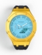 Casioak Mod Watch Casio G-Shock GA-2100-2A2 Tiffany Blue Dial Gold Tone Case Black Strap GA2100
