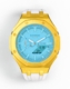 Casioak Mod Watch Casio G-Shock GA-2100-2A2 Tiffany Blue Dial Gold Tone Case White Strap GA2100
