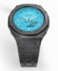 Casioak Mod Watch Casio G-Shock GA-2100-2A2 Tiffany Blue Dial Gunmetal Grey Case Band Modded GA2100