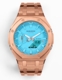 Casioak Mod Watch Casio G-Shock GA-2100-2A2 Tiffany Blue Dial Rose Gold All Metal Watch GA2100