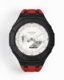 Casioak Mod Watch Casio G-Shock GA-2100-7A7 White Dial Black Case Red Strap Modded GA2100