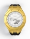 Casioak Mod Watch Casio G-Shock GA-2100-7A7 White Dial Gold Tone All Metal Steel GA2100