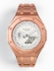 Casioak Mod Watch Casio G-Shock GA-2100-7A7 White Dial Rose Gold All Metal Watch GA2100