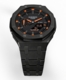 Casioak Mod Watch Casio G-Shock GA-2100 Black All Metal Steel Modded Orange GA2100-1A4
