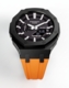 Casioak Mod Watch Casio G-Shock GA-2100 Black Case Orange Strap Modded GA2100-1A