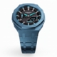 Casioak Mod Watch Casio G-Shock GA-2100 Blue Case Metal Strap Modded GA2100-1A2
