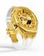 Casioak Mod Watch Casio G-Shock GA-2100 Gold Tone Case White Strap GA2100GB-1A