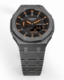 Casioak Mod Watch Casio G-Shock GA-2100 Gunmetal Grey Case Band Modded Orange GA2100-1A4