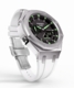 Casioak Mod Watch Casio G-Shock GA-2100 Silver Case White Strap Modded Green GA2100-1A3