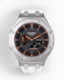 Casioak Mod Watch Casio G-Shock GA-2100 Silver Case White Strap Modded Orange GA2100-1A4