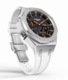 Casioak Mod Watch Casio G-Shock GA-2100 Silver Case White Strap Modded Orange GA2100-1A4