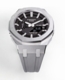 Casioak Mod Watch Casio G-Shock GA-2100 Silver Metal Case Black Dial Grey Strap GA2100-1A