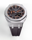 Casioak Mod Watch Casio G-Shock GA-2100 Silver Metal Case Black Strap Orange GA2100-1A4