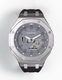 Casioak Mod Watch Casio G-Shock GA-2100 Silver Metal Case Grey Dial Black Strap GA2110ET-8A