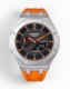 Casioak Mod Watch Casio G-Shock GA-2100 Steel Metal Case Orange Strap GA2100-1A4